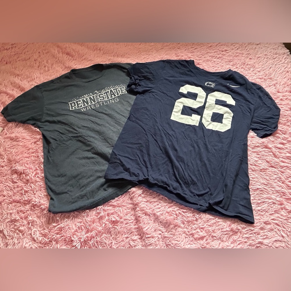 Nike Navy and Blue Penn State Graphic Short Sleeve Tees